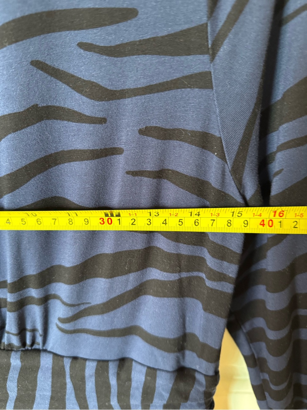 Boden Navy Blue & Black Zebra Print Long Sleeve Jersey Dress – US 10L / UK 14 - Picture 5 of 7